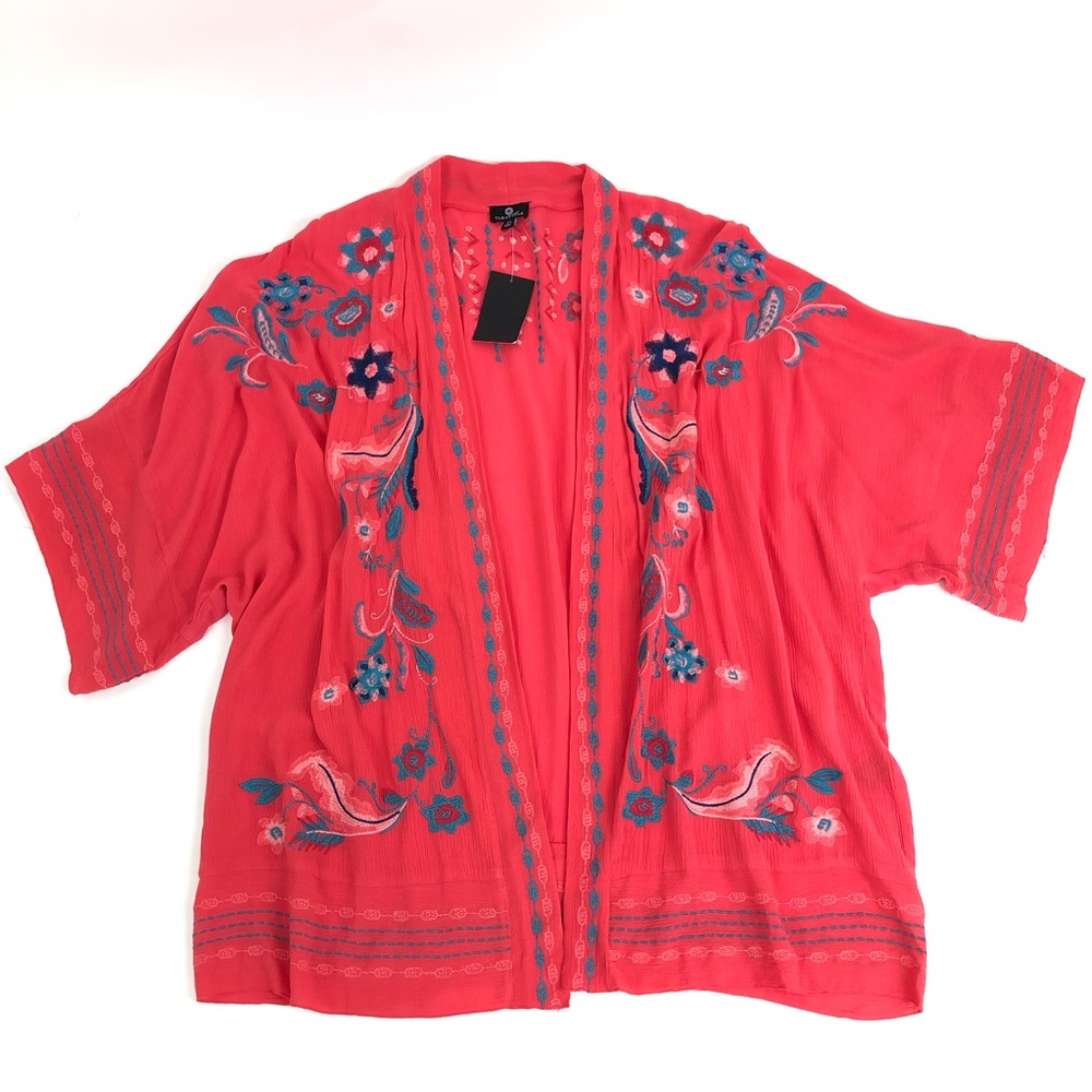 Curations- Embroidered Women’s Kimono Short Sleeve